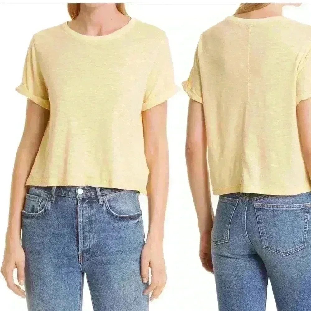 NWT PAIGE Deena T-Shirt in Butter Size Large